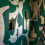 Обои ручная роспись в стиле Арт-деко Symphony Original colourway on Jade silk dupion варинант исполнения - 3 | Loft Concept в Кирове