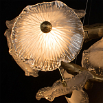 Люстра подвесная круглая с ветвистыми бронзовыми элементами и стеклянными рифлеными дисками Textured Glass Chandelier варинант исполнения - 5 | Loft Concept в Кирове