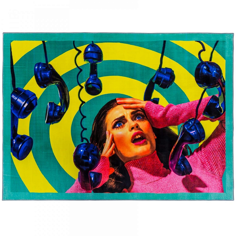 Ковер Seletti Rectangular Rug Phone Мульти Ковер Seletti Rectangular Rug Phone Мульти в Кирове | Loft Concept
