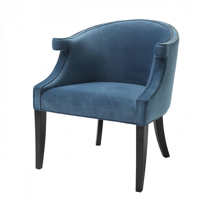 Кресло Eichholtz Chair Margaux blue Черный Синий Кресло Eichholtz Chair Margaux blue Черный Синий в Кирове | Loft Concept