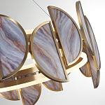 Люстра круглая с полукруглыми плафонами из искусственного алебастра в бронзовой оправе Marbella варинант исполнения - 4 | Loft Concept в Кирове