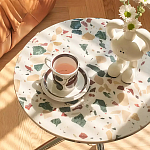 Дизайнерский журнальный стол с круглой столешницей на изогнутых стальных ножках Obafaby варинант исполнения - 3 | Loft Concept в Кирове