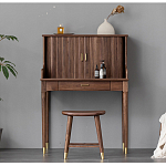 Туалетный стол деревянный с ящиком и зеркалом Moon Walnut Furniture варинант исполнения - 2 | Loft Concept в Кирове