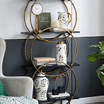 Ваза белая с крышкой с рисунком зеленых и золотых листьев 40 см Chinoiserie Ceramics варинант исполнения - 3 | Loft Concept в Кирове