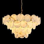 Люстра подвесная четырехъярусная с подвесками в форме дисков Cryptocrystalline Stone варинант исполнения - 2 | Loft Concept в Кирове