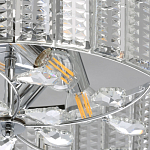 Люстра круглая на цепи цвета хром с прозрачными рельефными хрустальными пластинами Textured Glass Chandelier варинант исполнения - 4 | Loft Concept в Кирове