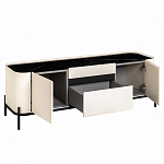ТВ-тумба белая с чёрной столешницей с 2-мя дверками и ящиком San Marco варинант исполнения - 2 | Loft Concept в Кирове