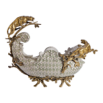 Чаша для фруктов из фарфора бронзовыми фигурками леопардов Eden Garden варинант исполнения - 3 | Loft Concept в Кирове