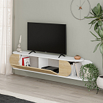 ТВ-тумба подвесная белая с полкой и откидной дверцей цвета древесины TONE TV STAND WHITE варинант исполнения - 3 | Loft Concept в Кирове