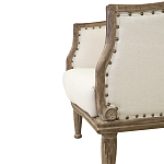 Кресло низкое с мягкой обивкой из льна на 4-х деревянных ножках Emile Armchair beige варинант исполнения - 4 | Loft Concept в Кирове