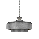 Подвесной светильник с массивным круглым стальным плафоном серого цвета в индустриальном стиле на цепи Feiss варинант исполнения - 1 | Loft Concept в Кирове