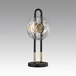 Настольная лампа черного цвета с круглым прозрачным стеклянным плафоном Virelia  варинант исполнения - 3 | Loft Concept в Кирове