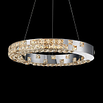 Люстра серебряная в форме кольца с мозаичным хрустальным оформлением Sparks of Crystal варинант исполнения - 2 | Loft Concept в Кирове