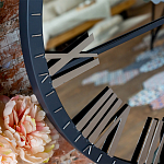 Часы настенные зеркальные с серебряным металлическим циферблатом Mirror Tower Clock варинант исполнения - 2 | Loft Concept в Кирове