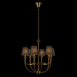 Люстра на металлическом основании бронзового цвета с 6-ю черными конусовидными абажурами Dignity варинант исполнения - 3 | Loft Concept в Кирове