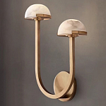 Бра с 2-мя мраморными плафонами на латунном корпусе Light Warm Light варинант исполнения - 4 | Loft Concept в Кирове