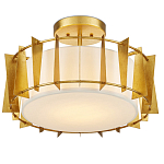 Потолочный светильник круглый с каркасом в форме треугольников и тканевым абажуром Brutal Light варинант исполнения - 3 | Loft Concept в Кирове