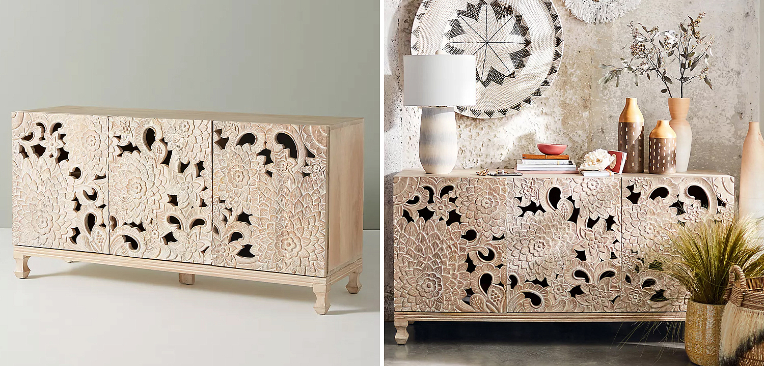 Буфет Handcarved Lotus Media Console Буфет Handcarved Lotus Media Console - Loft-Concept в Кирове