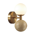 Бра с шарообразным матовым плафоном и шаром из камня на металлическом основании Orb Essence варинант исполнения - 1 | Loft Concept в Кирове
