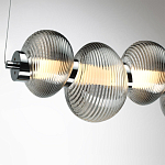 Подвесной светильник линейный с 7-ю рифлеными стеклянными шарами Marcelh Light варинант исполнения - 9 | Loft Concept в Кирове