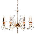 Люстра с 8-ю лампочками и изогнутыми прозрачными элементами из стекла Twisted Glass Candles Chandelier варинант исполнения - 1 | Loft Concept в Кирове