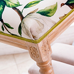 Банкетка из натурального бука золотистая с изображением птиц и цветов Blooming Bird варинант исполнения - 3 | Loft Concept в Кирове