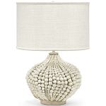 Настольная лампа с абажуром и каркасом из белых деревянных бусин White Wooden Beads Table Lampshade варинант исполнения - 1 | Loft Concept в Кирове