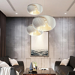 Подвесной светильник с белыми изящными декоративными лепестками Volumetric Petal Lamp варинант исполнения - 7 | Loft Concept в Кирове