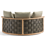 Дизайнерский уличный диван из массива дерева с плетеной спинкой PALINFRASCA Sofa варинант исполнения - 13 | Loft Concept в Кирове