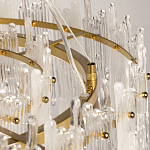 Люстра круглая с прозрачными стержнями разной длины Textured Glass Chandelier варинант исполнения - 10 | Loft Concept в Кирове