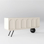 Дизайнерский комод с фактурным фасадом и чёрной ножкой в форме шара Samanta варинант исполнения - 1 | Loft Concept в Кирове