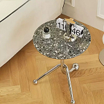 Дизайнерский журнальный стол с круглой столешницей на изогнутых стальных ножках Obafaby варинант исполнения - 2 | Loft Concept в Кирове