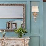 Бра с цветочным основанием и тканевым абажуром Tugella Flower Lamp варинант исполнения - 5 | Loft Concept в Кирове