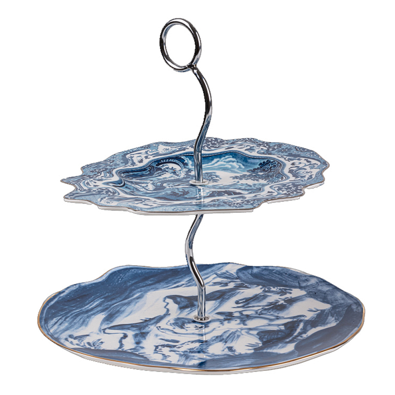 Сервировочная подставка Seletti Cake Stand Белый Синий Сервировочная подставка Seletti Cake Stand Белый Синий в Кирове | Loft Concept