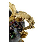 Ваза из фарфора черная с цветочной росписью и бронзовыми элементами Spring Garden варинант исполнения - 2 | Loft Concept в Кирове