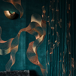 Обои с вышивкой ручной работы Plume Original colourway on velvet варинант исполнения - 1 | Loft Concept в Кирове