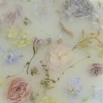 Круглый поднос из эпоксидной смолы с цветами белый Epoxy Resin Flowers Tray White варинант исполнения - 2 | Loft Concept в Кирове