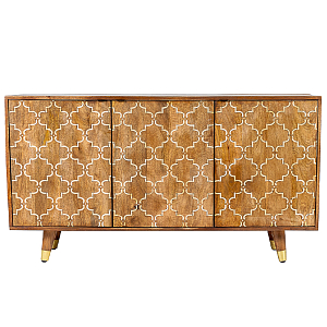 Комод из натурального дерева Bone Inlay 140 см