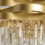 Люстра цвета матового золота с металлическими лентами и длинными прозрачными подвесками Gilded Waves варинант исполнения - 4 | Loft Concept в Кирове