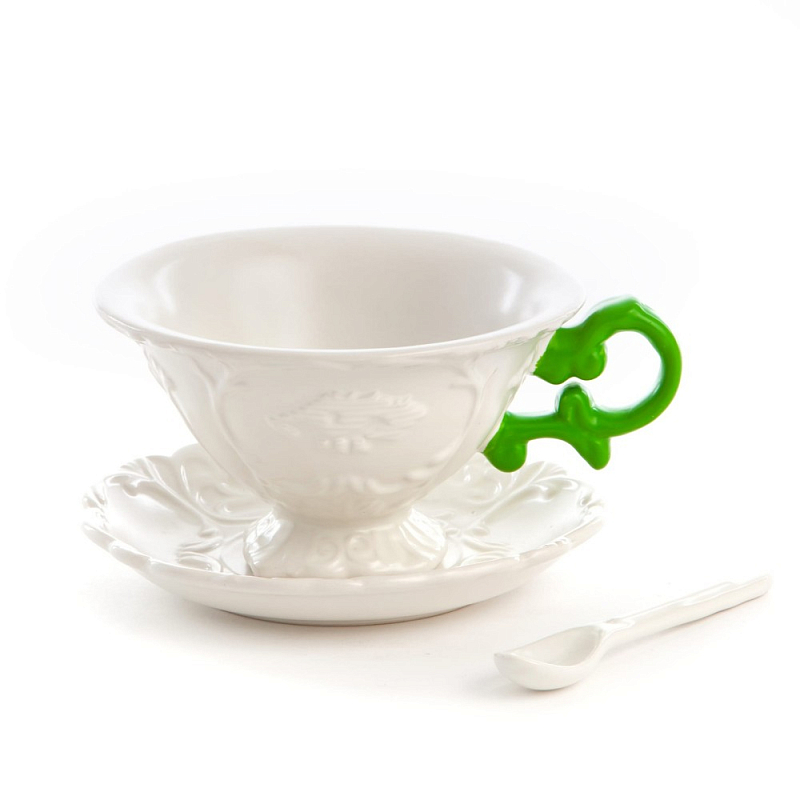 Чайная пара Seletti I-Tea Green Белый Зеленый Чайная пара Seletti I-Tea Green Белый Зеленый в Кирове | Loft Concept