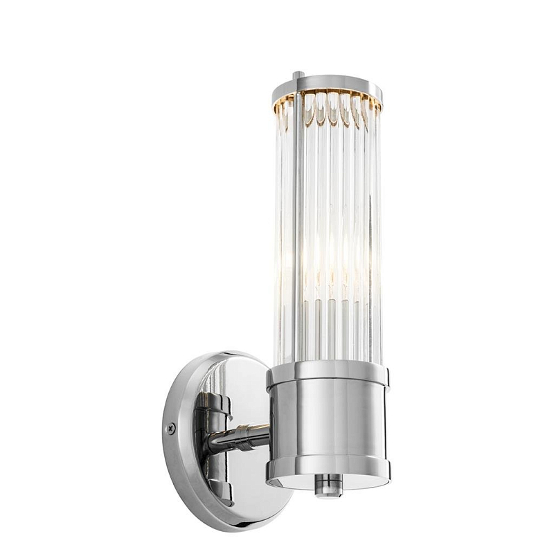 Бра Wall Lamp Claridges Single Nickel Никель Прозрачное Стекло Бра Wall Lamp Claridges Single Nickel Никель Прозрачное Стекло в Кирове | Loft Concept