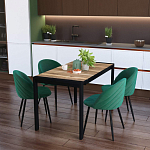 Стол обеденный раздвижной с прямоугольной столешницей на четырех черных ножках Blair варинант исполнения - 9 | Loft Concept в Кирове