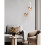 Подвесной светильник с вертикальной композицией из прозрачных и янтарных стеклянных шаров и ромбов Gabriel Scott Luna варинант исполнения - 11 | Loft Concept в Кирове