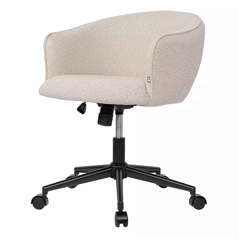 Кресло офисное полукруглое с буклированной обивкой Adjustable Chair Бежевый Кресло офисное полукруглое с буклированной обивкой Adjustable Chair Бежевый в Кирове | Loft Concept