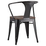 Черный глянцевый стул с сиденьем из натурального дерева TOLIX варинант исполнения - 5 | Loft Concept в Кирове