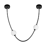 Подвесной светильник в форме дуги с белыми шарообразными плафонами Flos Wireline Lighting варинант исполнения - 2 | Loft Concept в Кирове