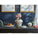 Блюдо овальное из голубого фарфора с ручками в виде бабочек и цветочным рисунком Blue Garden варинант исполнения - 4 | Loft Concept в Кирове