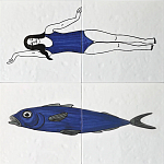 Плитка с узором Рыба пловчиха варинант исполнения - 1 | Loft Concept в Кирове