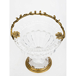 Чаша из прозрачного стекла на ножке с бронзовой ручкой в виде ветки Eden Garden варинант исполнения - 3 | Loft Concept в Кирове