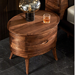 Прикроватный столик из дерева с 2-мя ящиками Moon Walnut Furniture варинант исполнения - 3 | Loft Concept в Кирове